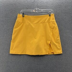 Alder Apparel Skort Womens Large Yellow Get Dirty Hiking Walking Golf Pockets